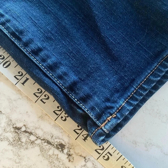 American Eagle AE Artist Crop Dark Distressed Denim Jeans Stretch 6 - Picture 7 of 9